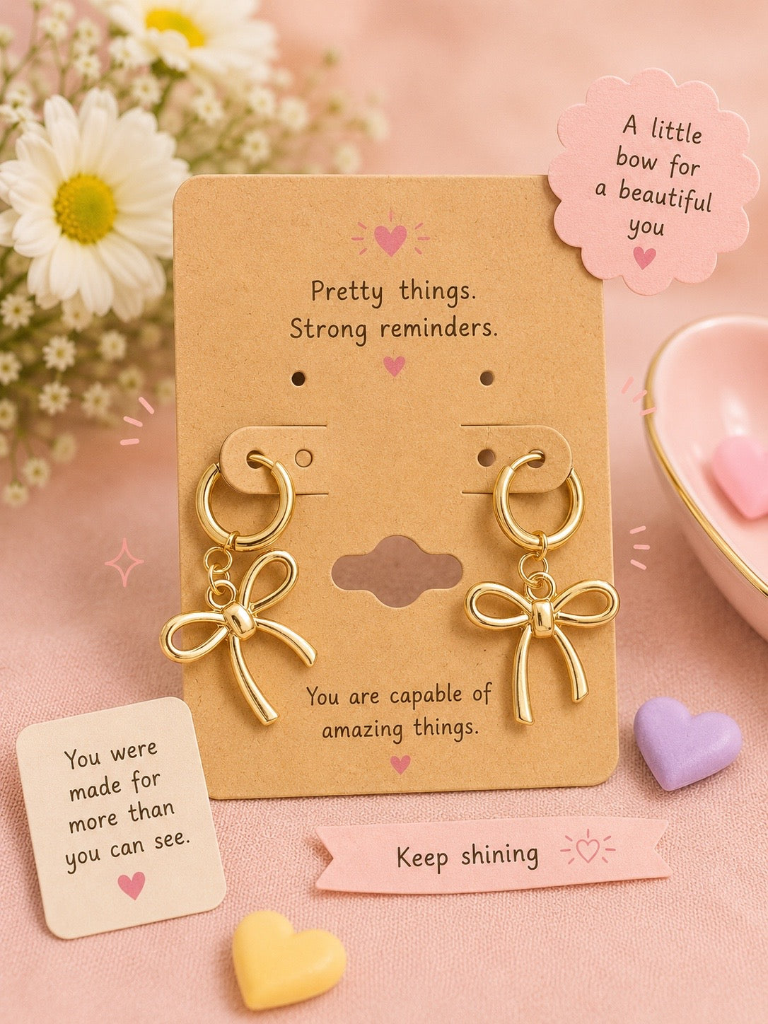 Gold Bow Earrings