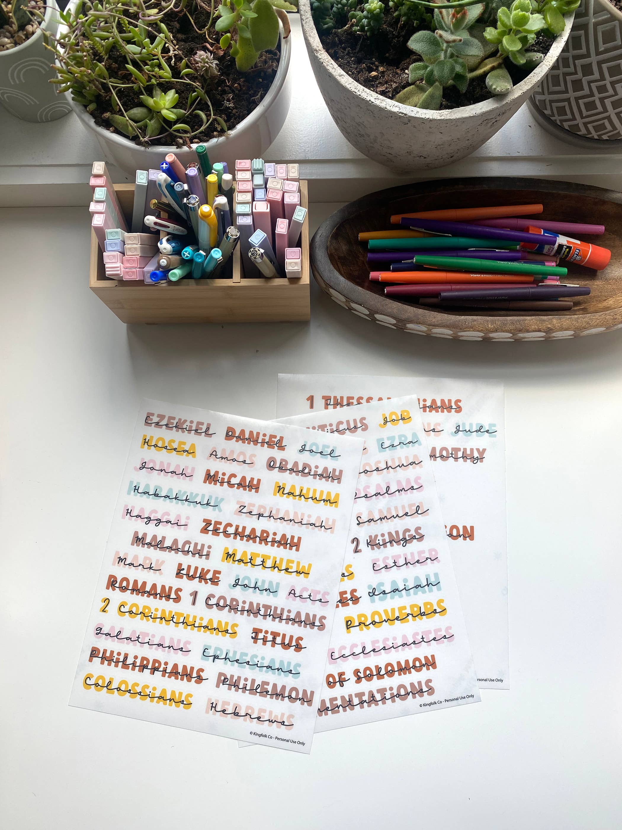 Books of the Bible Header Sticker Labels - BOHO