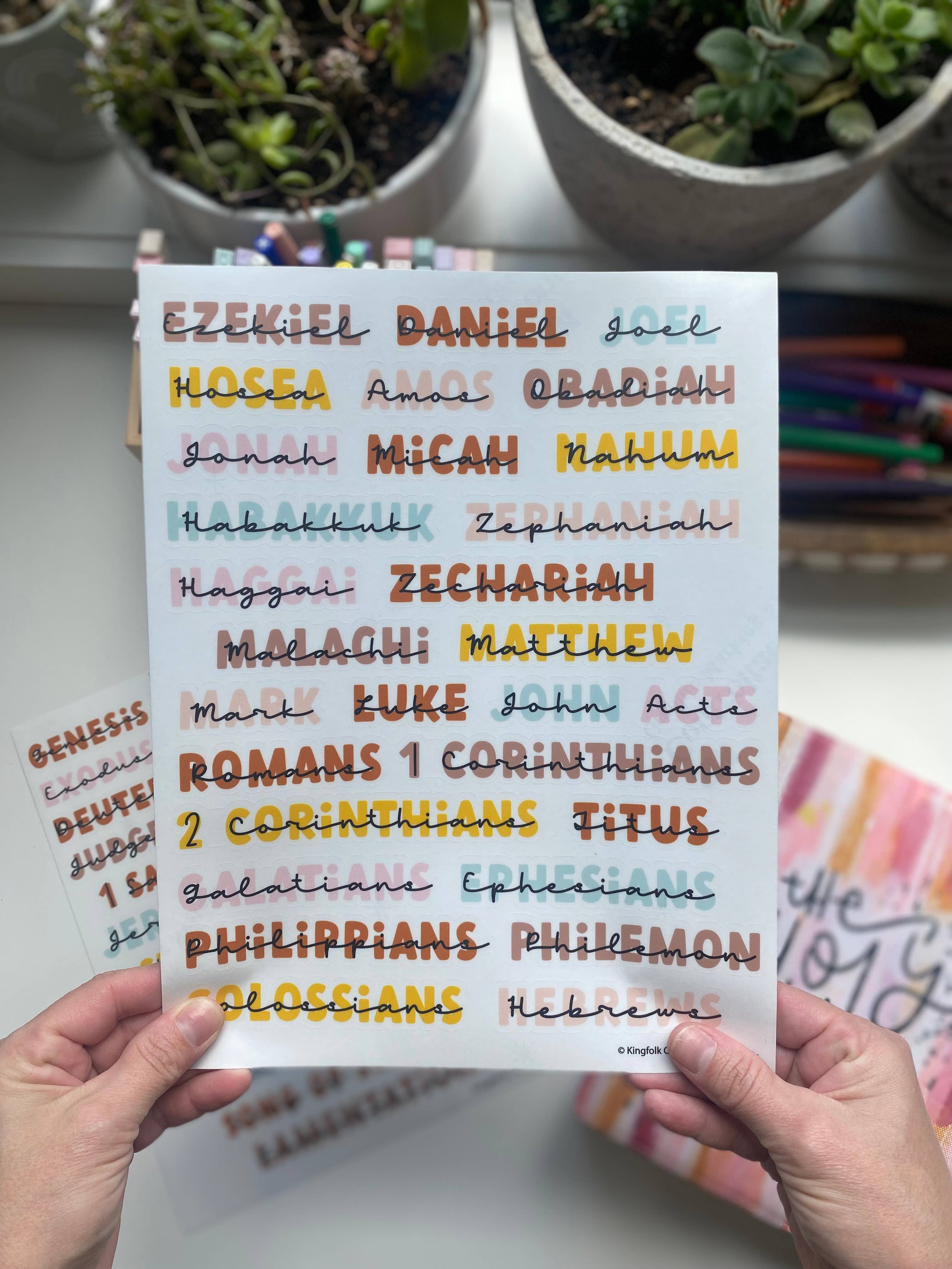 Books of the Bible Header Sticker Labels - BOHO