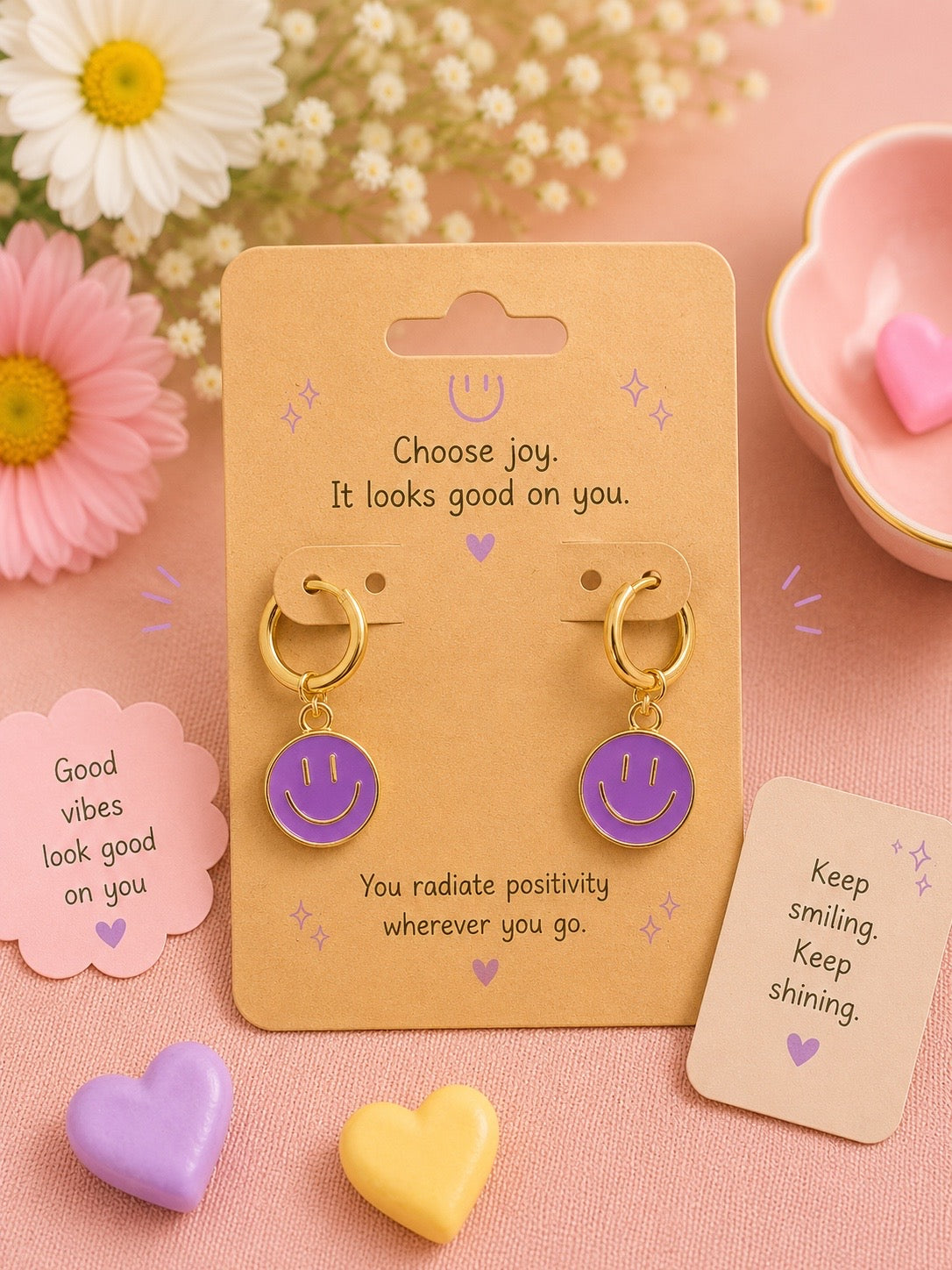 Purple Smile Earrings