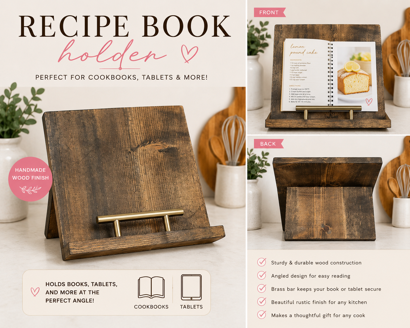 Recipe Book or Tablet Holder
