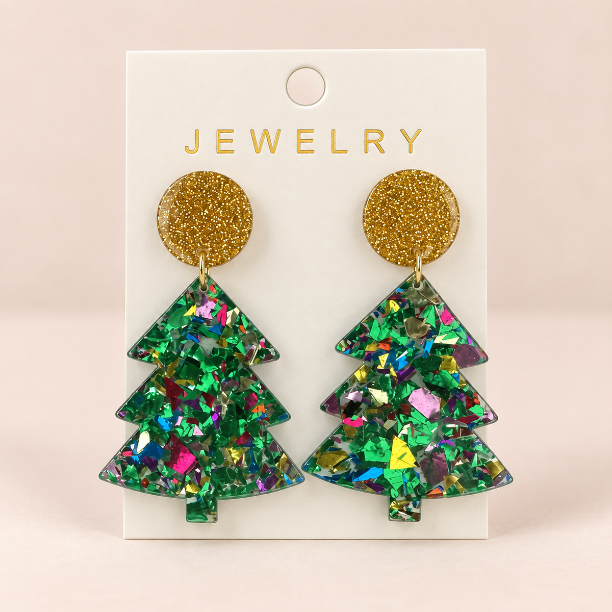 Confetti Christmas Tree Earrings
