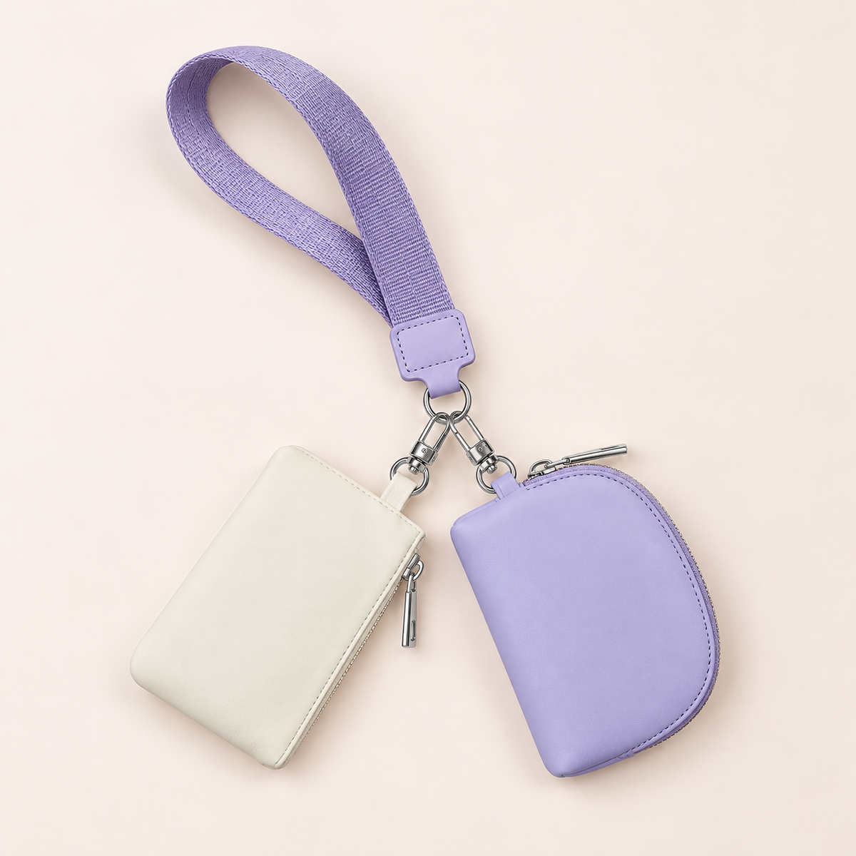 Lavender Double-Pouch Wristlet