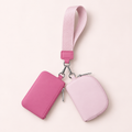 Pink Double-Pouch Wristlet