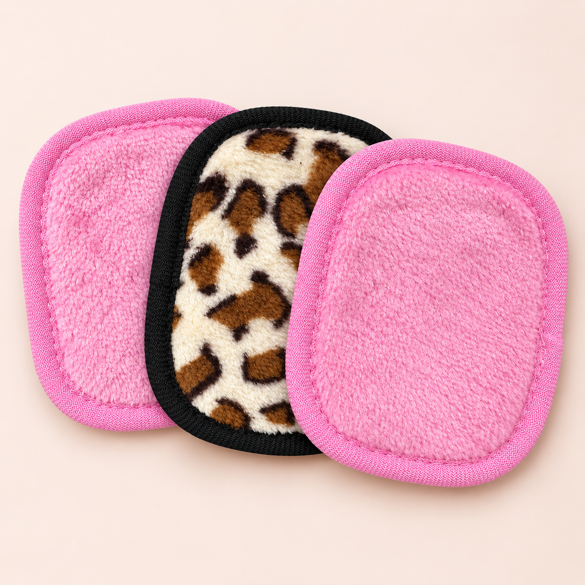 Reusable Leopard and Pink Makeup Remover Pads