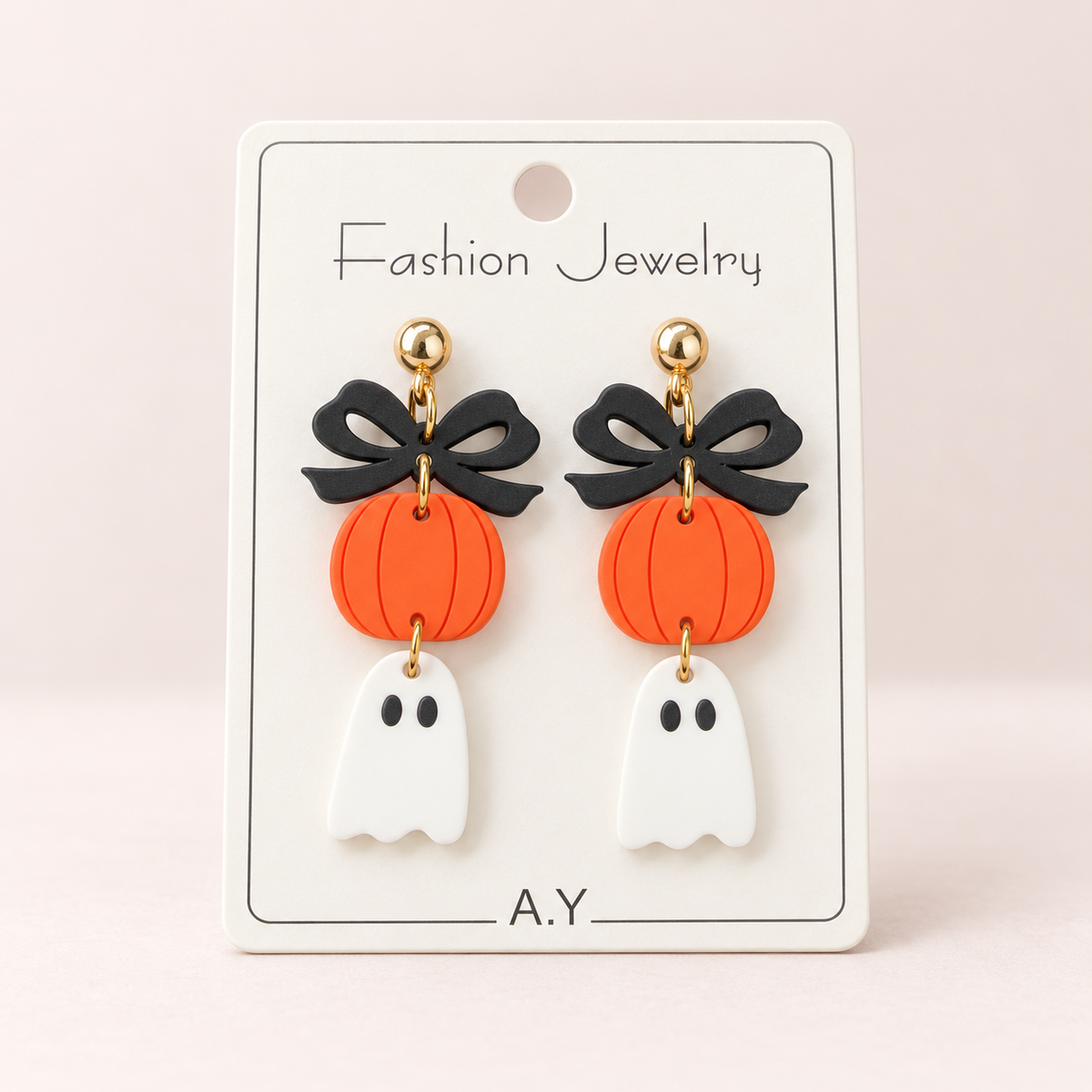 Spooky Cute Bow, Pumpkin & Ghost Earrings