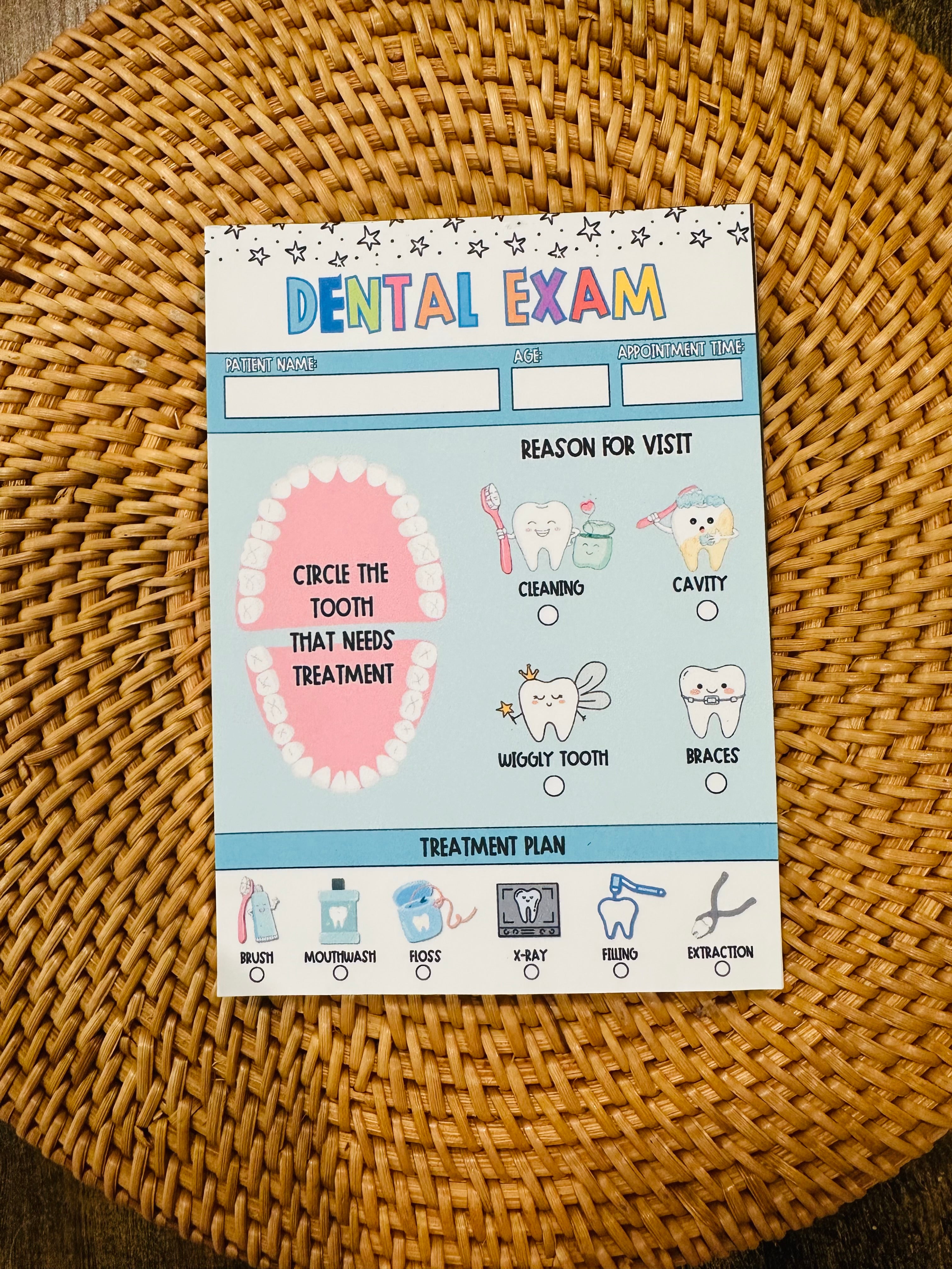 Dental Exam Pretend Play Pad