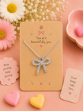 Rhinestone Bow Necklace