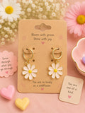 Pink Daisy Earrings