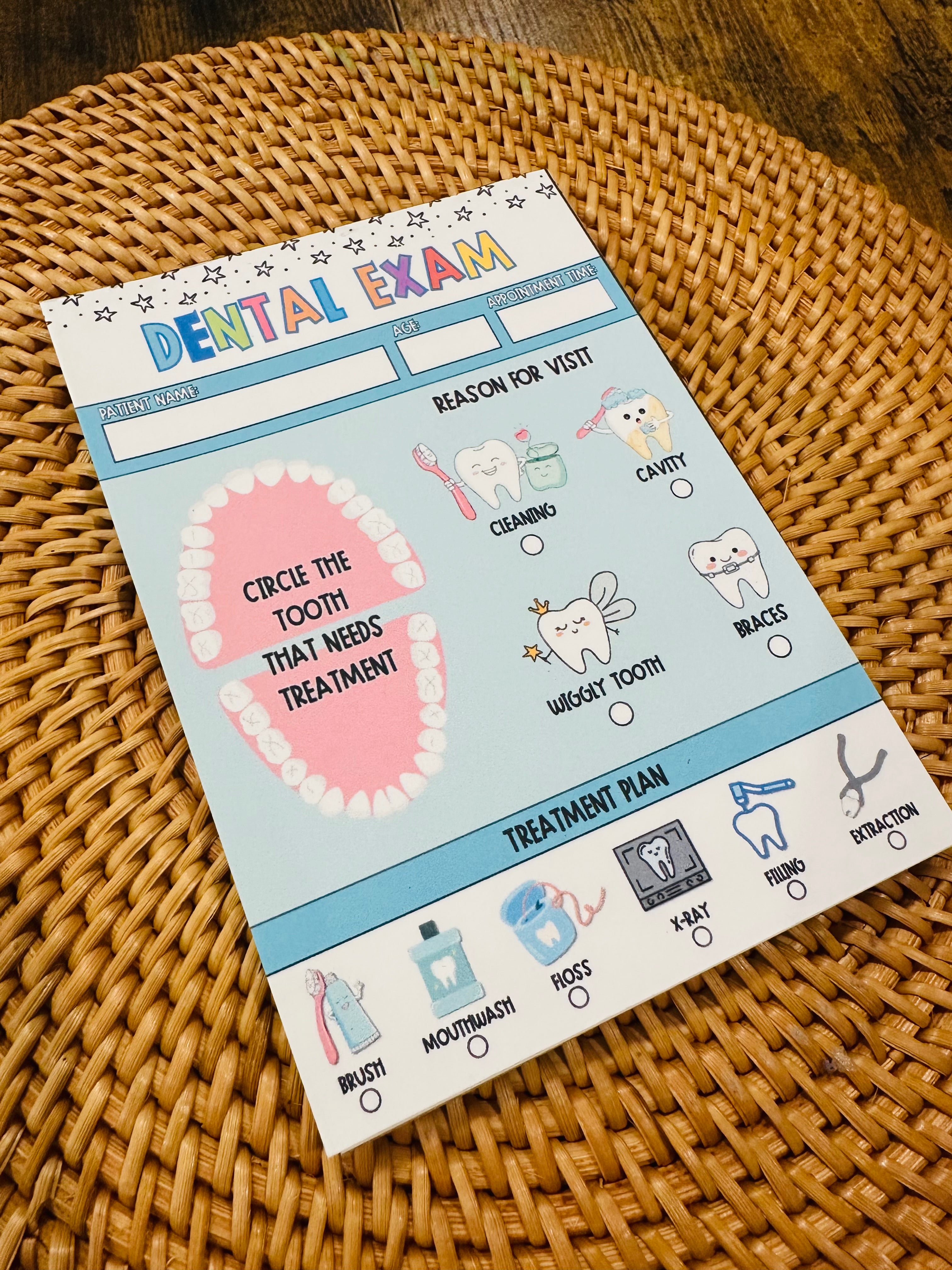 Dental Exam Pretend Play Pad