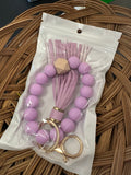 Purple Beaded Keychain
