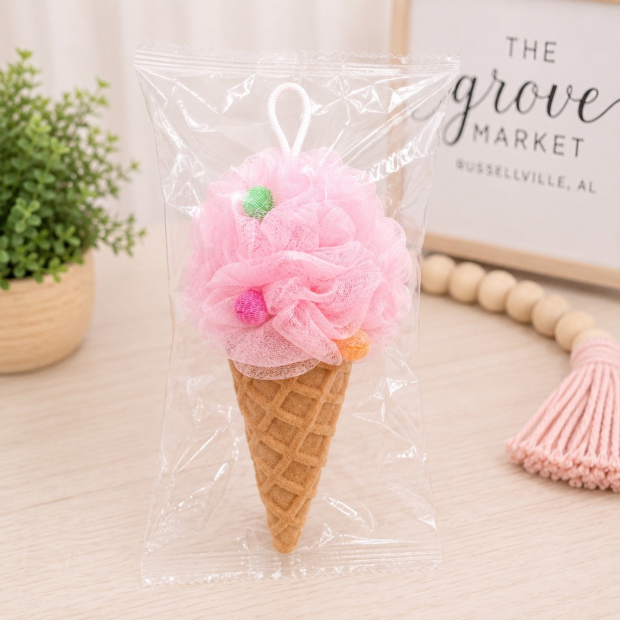Ice Cream Bath Loofa - Pink