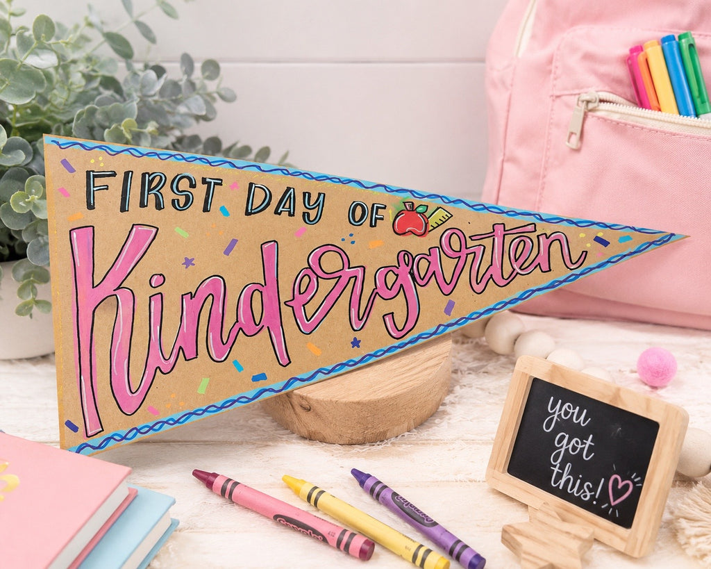Hand Painted Back To School Pennant Flag