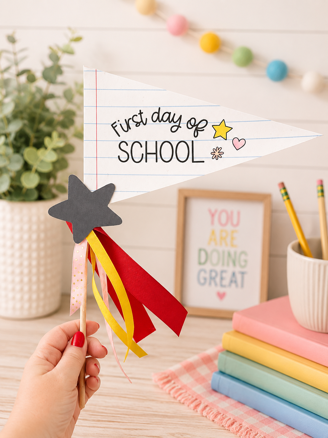 First Day of School Pennant Flag
