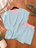 Pink & Blue Shorts Set
