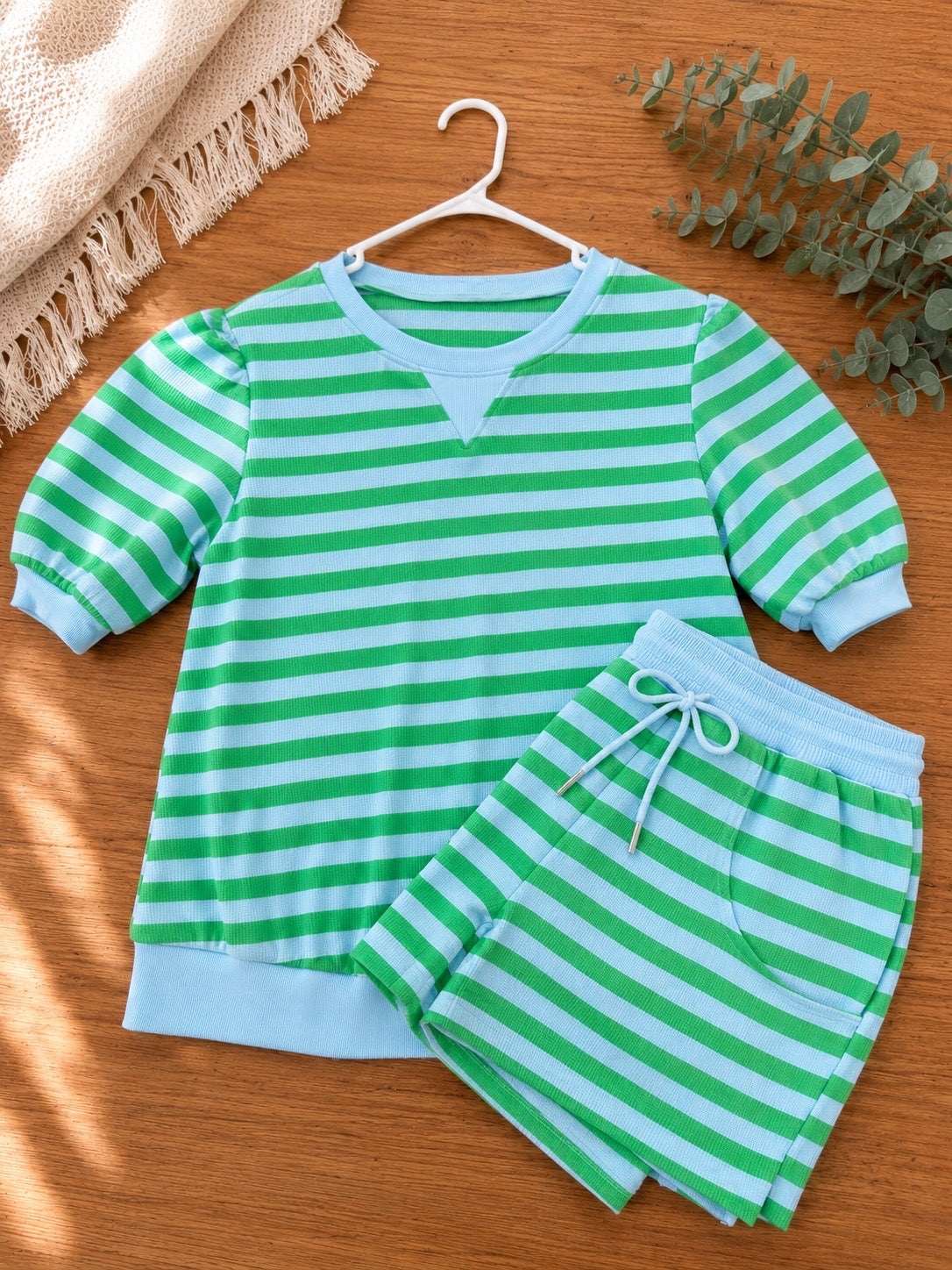 Shorts Set Green & Blue