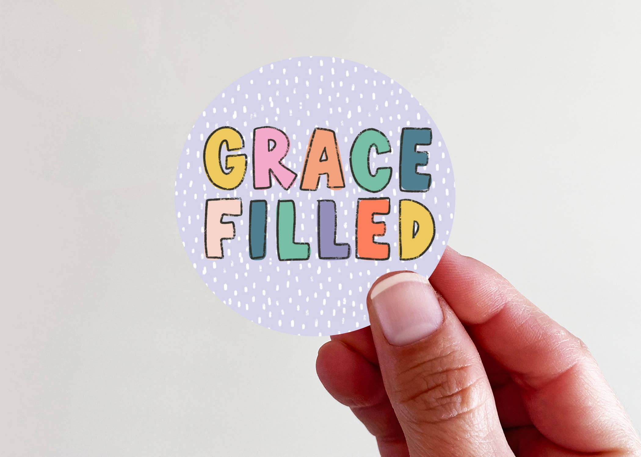 Grace Filled Purple Vinyl Laptop Water Bottle Sticker