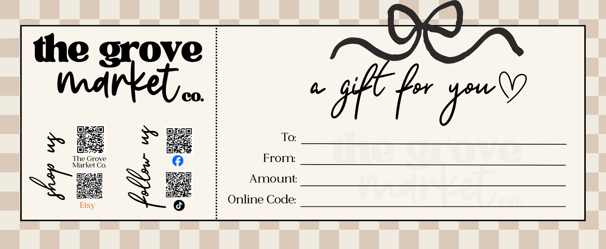 Gift Certificate for The Grove Market Co. | Gift Card