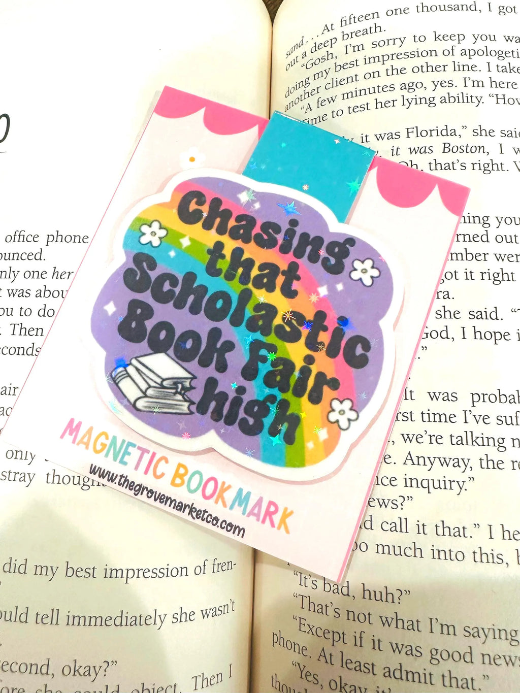 Chasing That Scholastic Book Fair High Magnetic Bookmark