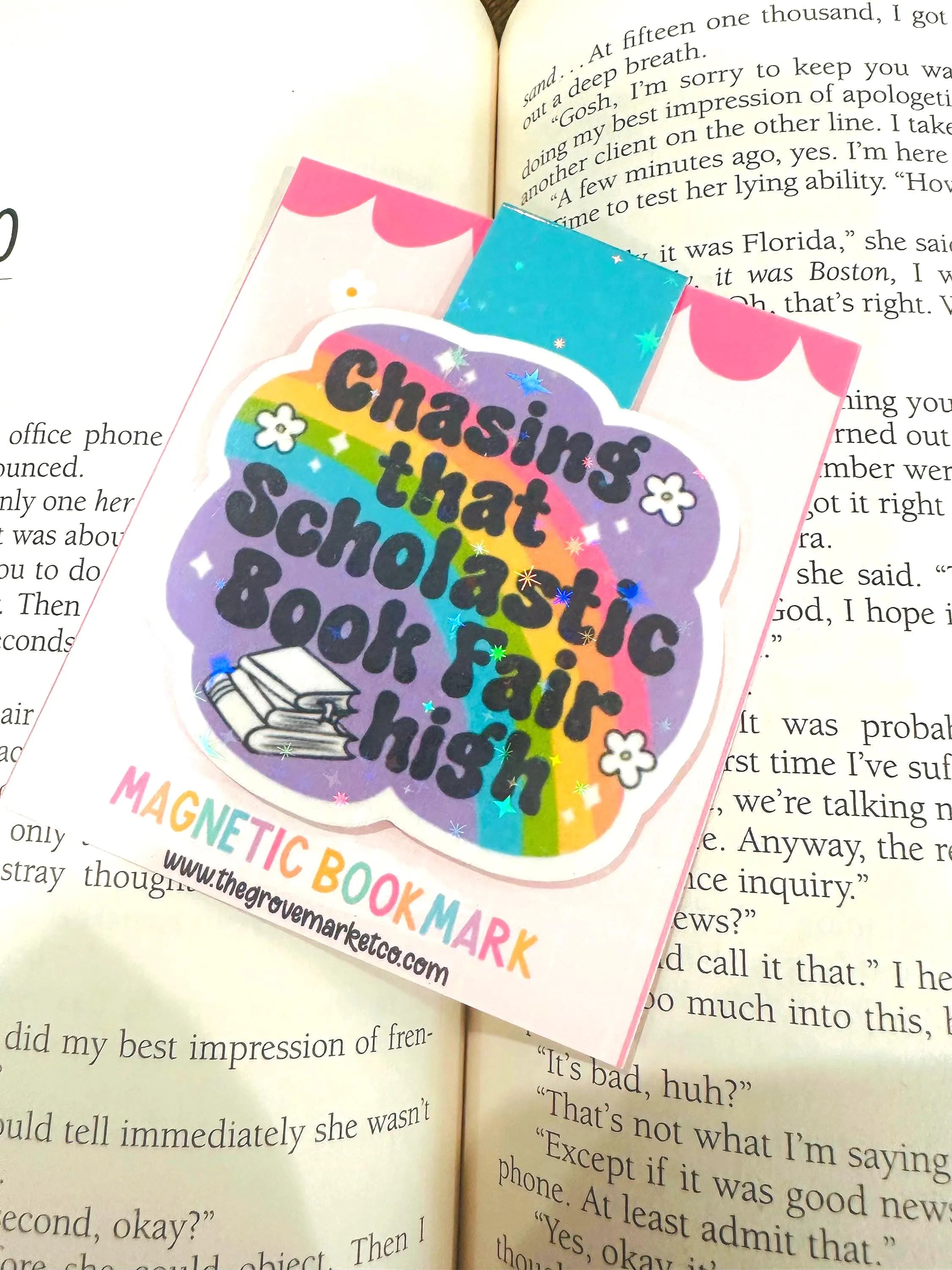 Chasing That Scholastic Book Fair High Magnetic Bookmark