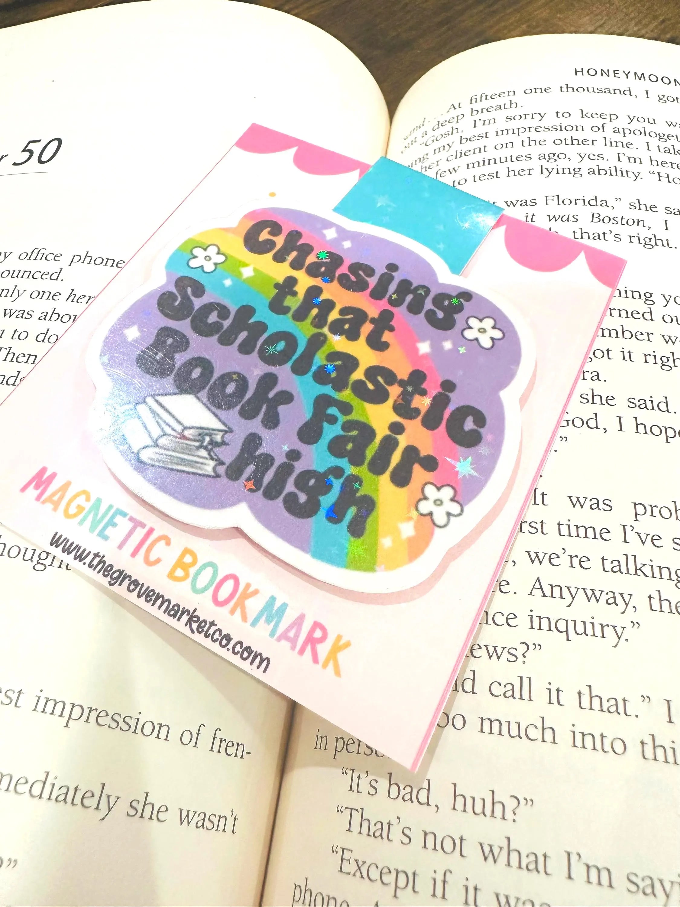 Chasing That Scholastic Book Fair High Magnetic Bookmark